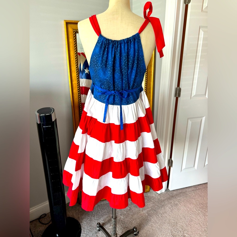 Custom USA patriotic cotton dress girls 10 - Picture 2 of 2